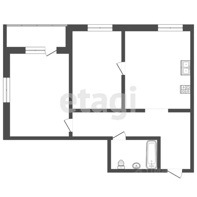 2-к кв. Тюменская область, Тюмень ул. Дмитрия Менделеева, 2к1 (57.3 м) - Фото 2