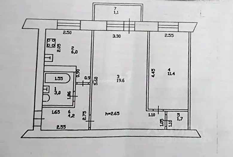 2-к кв. Татарстан, Казань просп. Ямашева, 24/40 (46.0 м) - Фото 0