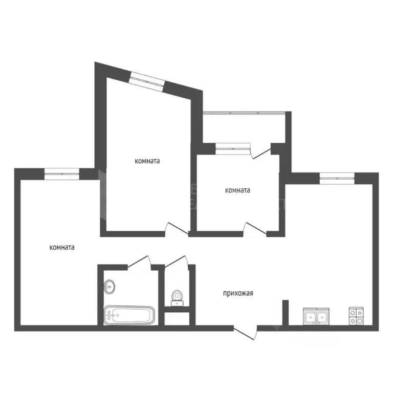 3-к кв. Тюменская область, Тюмень Харьковская ул., 66 (80.0 м) - Фото 1