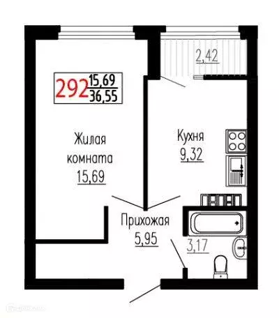 Продаётся 1-к квартира, 36.6 м - Фото 0