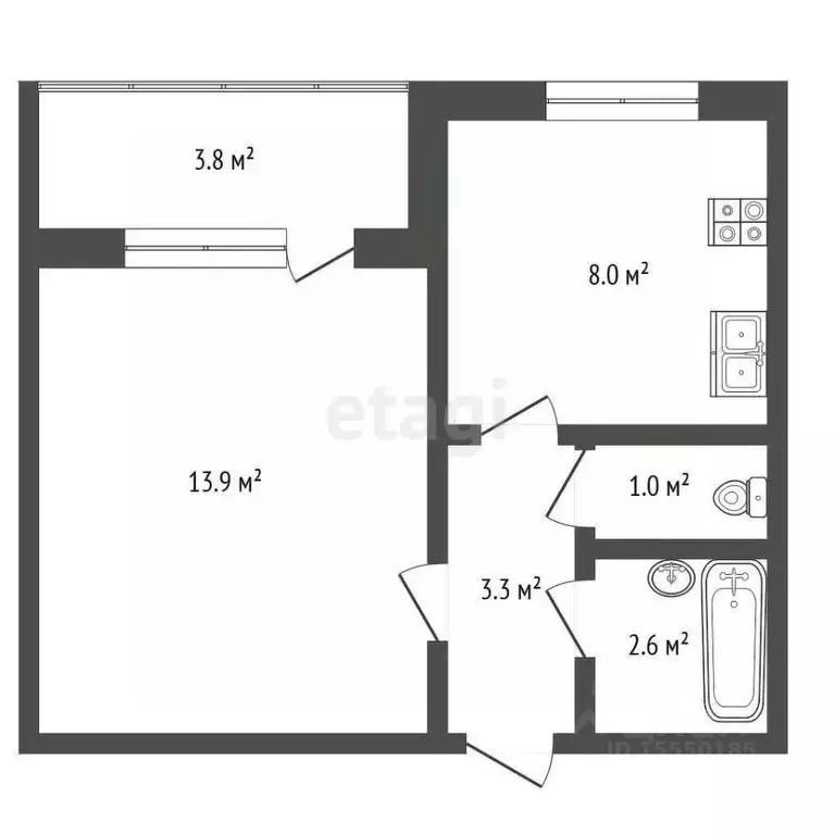 1-к кв. Самарская область, Самара Владимирская ул., 45 (32.0 м) - Фото 2