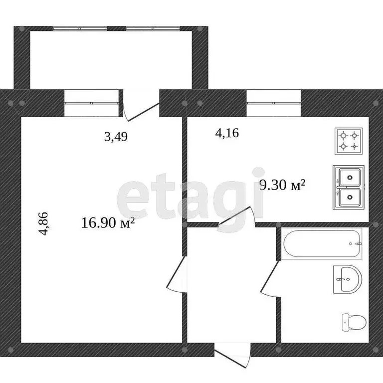 1-комнатная квартира: Вологда, Ленинградская улица, 146 (36.6 м) - Фото 1