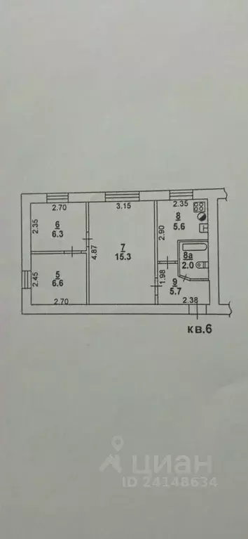 3-к кв. Ростовская область, Ростов-на-Дону Лесопарковая ул., 16 (42.0 ... - Фото 1