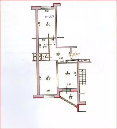 2-к. квартира, 63,2 м, 9/17 эт. - Фото 0