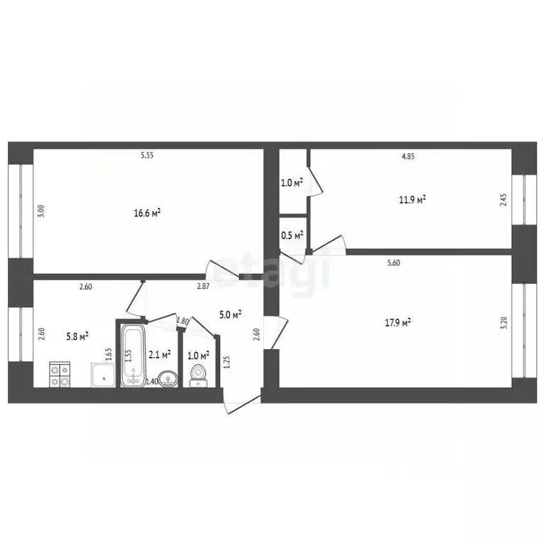 3-к кв. Архангельская область, Коряжма Архангельская ул., 15 (61.8 м) - Фото 0