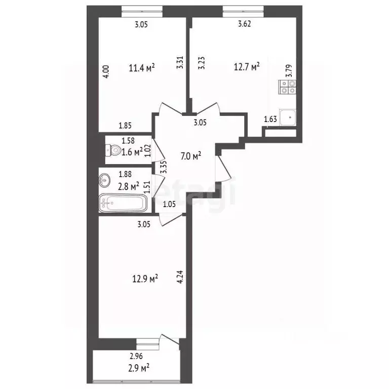 2-к кв. Нижегородская область, Нижний Новгород ул. Новокузнечихинская, ... - Фото 2