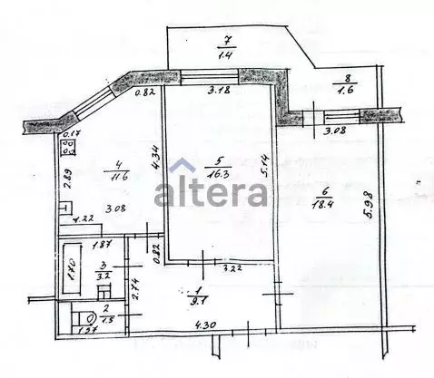 2-к. квартира, 63,1 м, 4/9 эт. - Фото 0