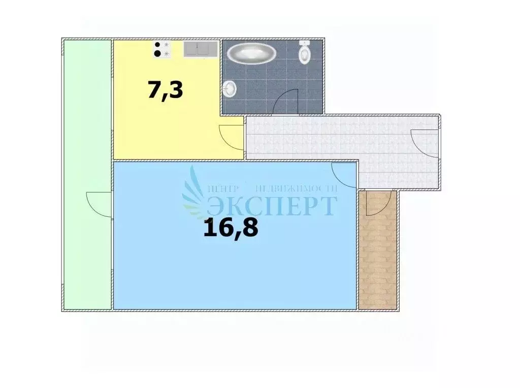 1-к кв. Нижегородская область, Нижний Новгород Южное ш., 32А (32.4 м) - Фото 2