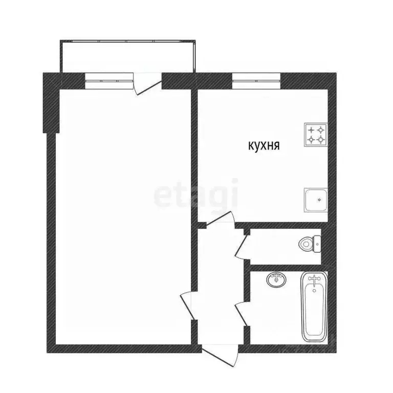 1-к кв. Белгородская область, Белгород Славянская ул., 7 (33.8 м) - Фото 1