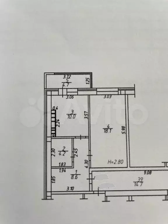 1-к. квартира, 46 м, 2/5 эт. - Фото 0