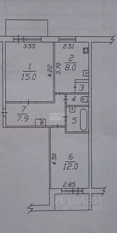 2-к кв. Вологодская область, Вологда ул. Солодунова, 49 (47.8 м) - Фото 0