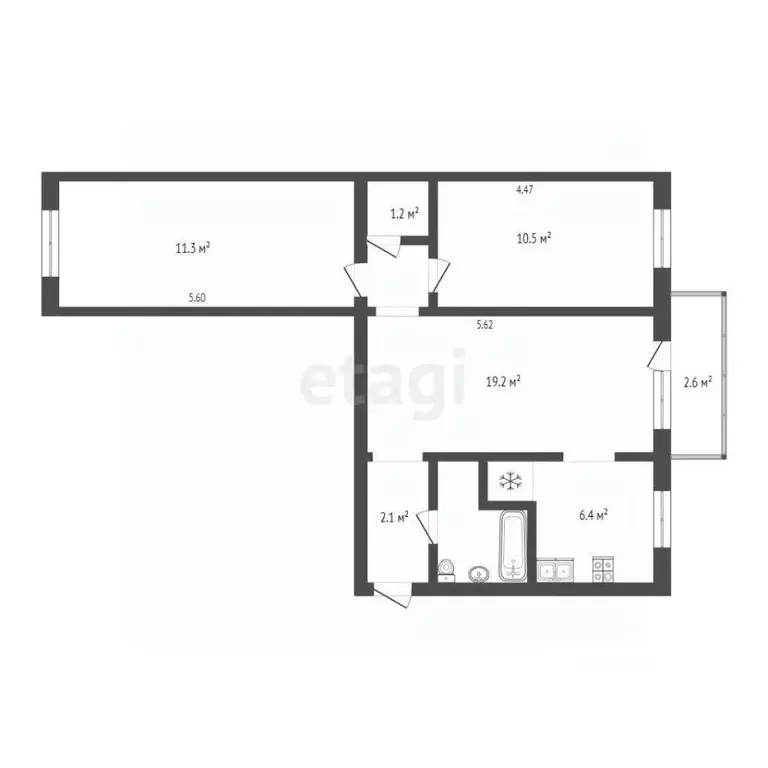 3-к кв. Самарская область, Самара ул. Авроры, 115 (56.5 м) - Фото 1