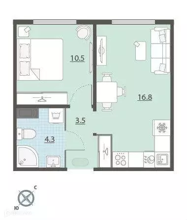 Продаётся 1-к квартира, 35.1 м - Фото 0