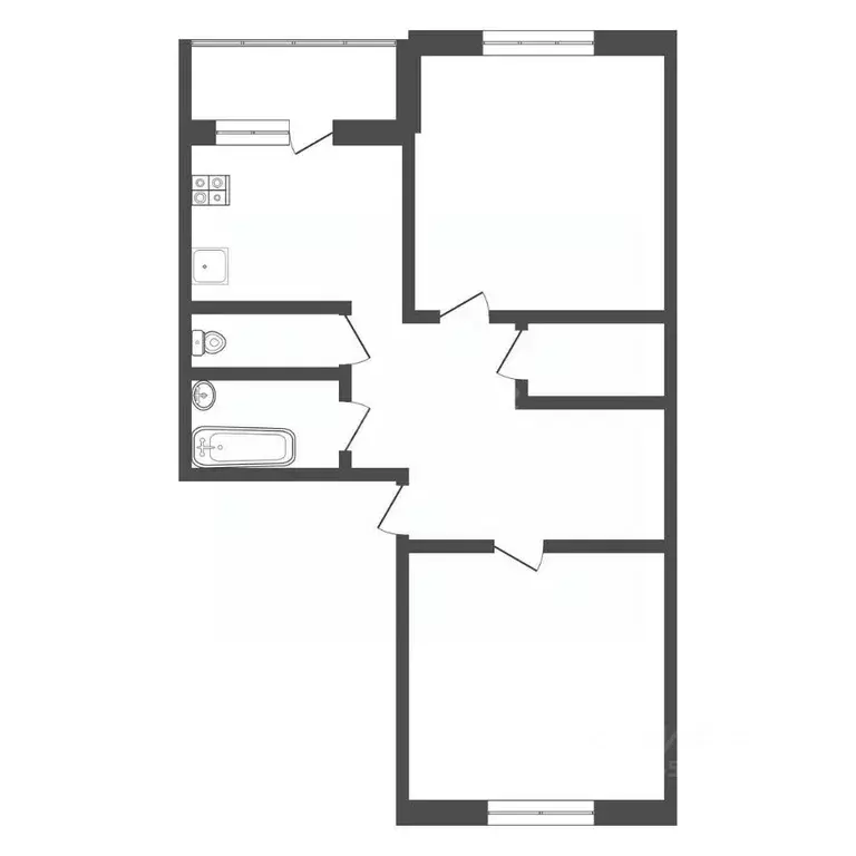 2-к кв. Тульская область, Узловая ул. Горького, 35 (57.1 м) - Фото 2