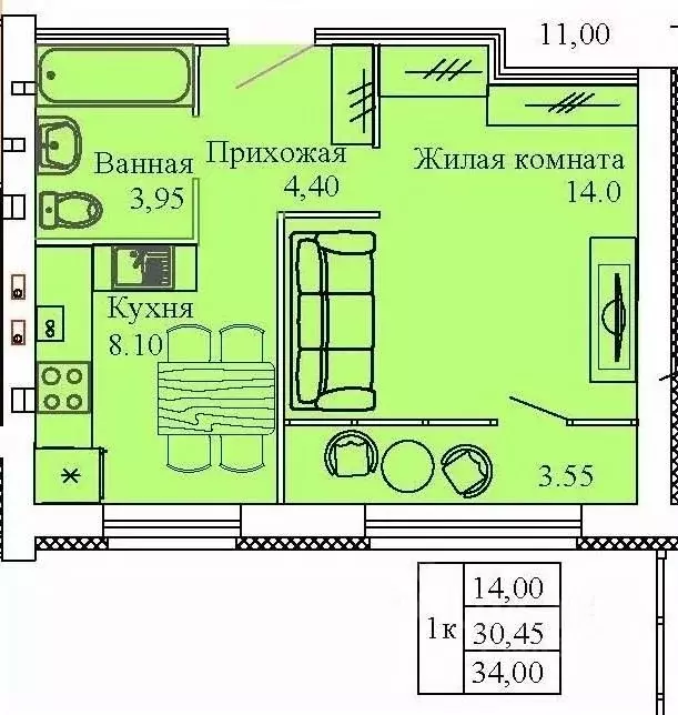 1-к кв. Ивановская область, Кохма Просторный мкр,  (34.0 м) - Фото 0