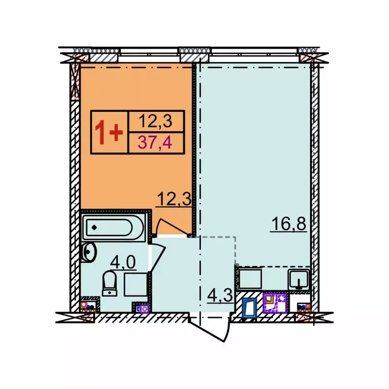 1-к кв. Нижегородская область, Нижний Новгород Квартет жилой комплекс ... - Фото 1