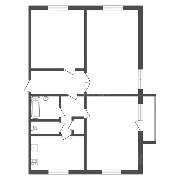3-к кв. Тульская область, Тула ул. Николая Руднева, 56Б (73.0 м) - Фото 2
