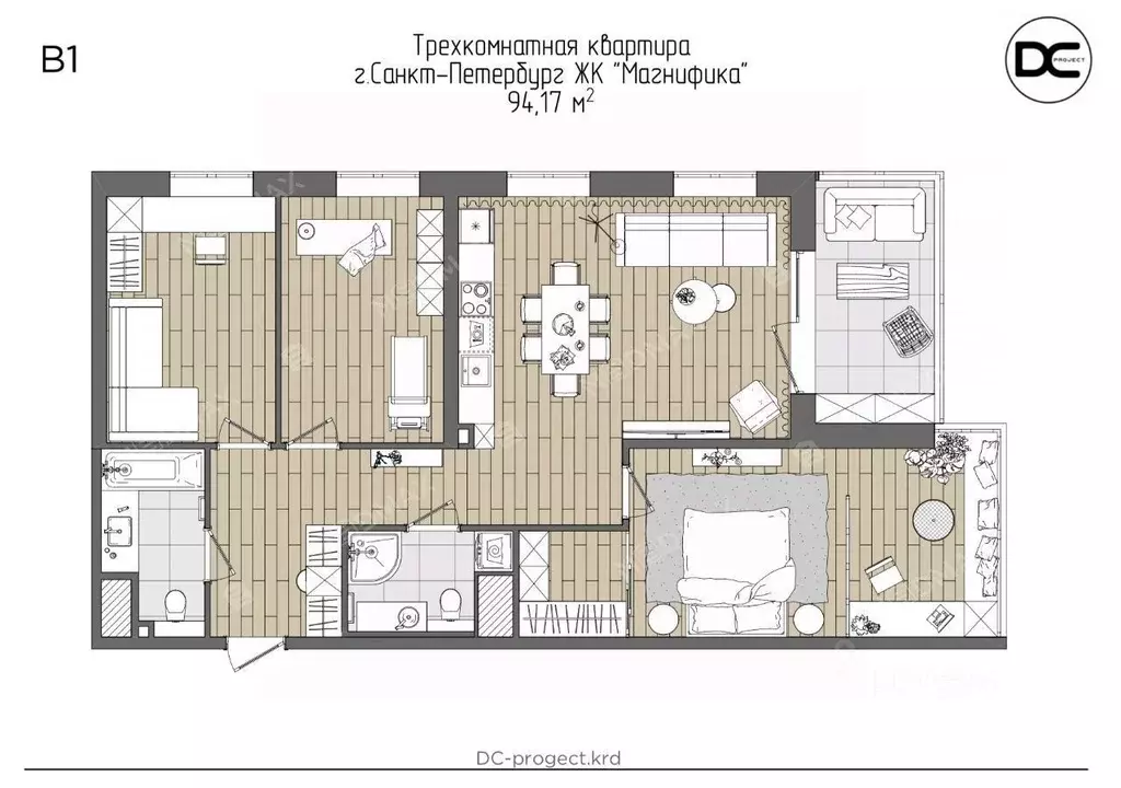 4-к кв. Санкт-Петербург Магнитогорская ул., 3к2 (92.0 м) - Фото 1