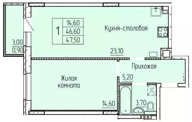 1-к кв. Ростовская область, Батайск ул. Макаровского, 4к2 (47.4 м) - Фото 0