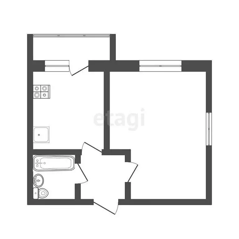 1-комнатная квартира: Кострома, улица Стопани, 48 (37.7 м) - Фото 0