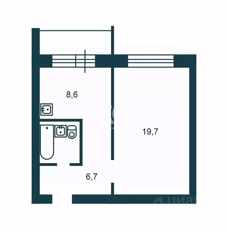 Студия Новосибирская область, Новосибирск ул. Семьи Шамшиных, 12 (38.9 ... - Фото 2