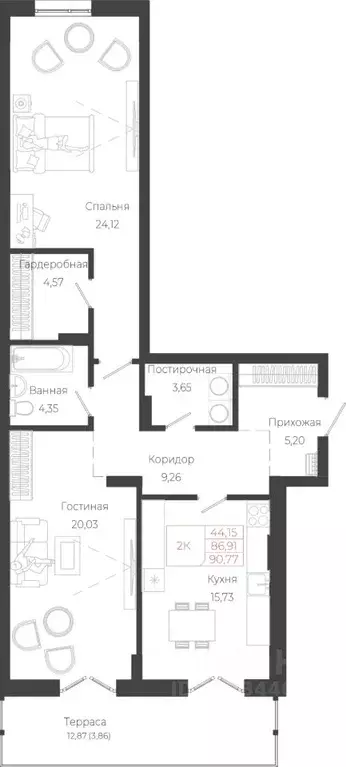 2-к кв. Алтай, Майминский район, с. Майма ул. Энергетиков (90.77 м) - Фото 1