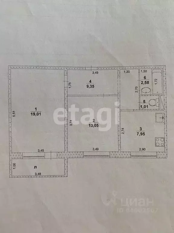 2-к кв. Ульяновская область, Ульяновск Верхнеполевая ул., 2А (53.0 м) - Фото 2
