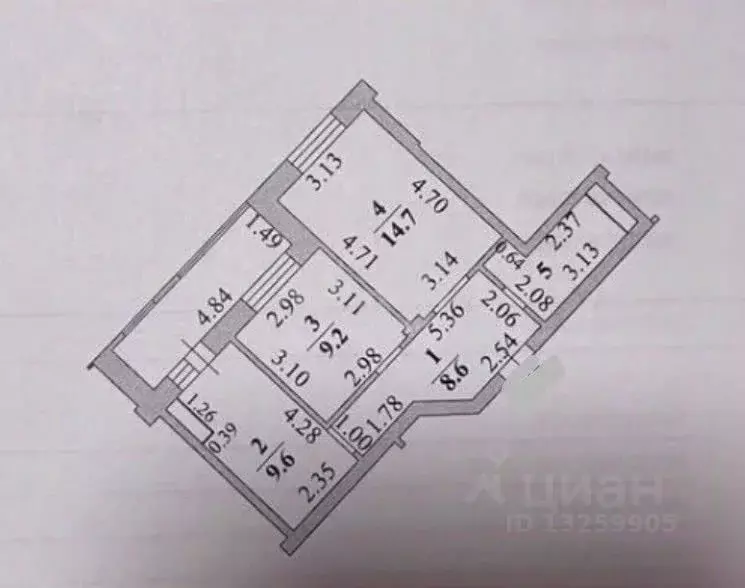 2-к кв. Липецкая область, Липецк ул. А.Г. Стаханова, 59 (54.3 м) - Фото 1
