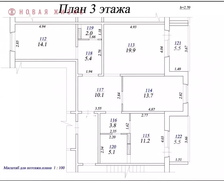 3-к кв. Самарская область, Самара просп. Карла Маркса, 32 (85.3 м) - Фото 1