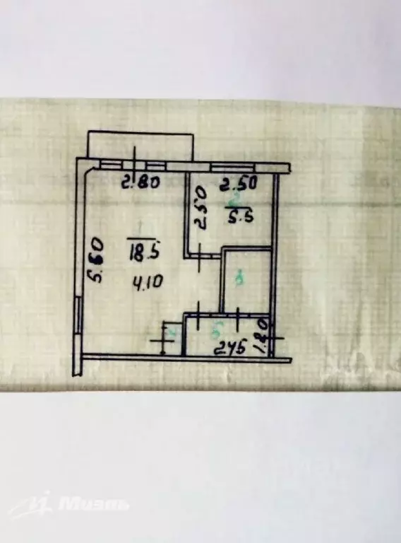 1-к кв. Орловская область, Орел Комсомольская ул., 128 (30.4 м) - Фото 1