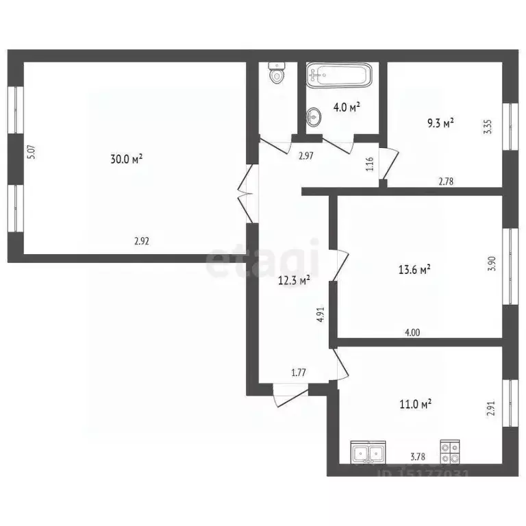 3-к кв. Ямало-Ненецкий АО, Тарко-Сале Пуровский район, ул. 50 лет ... - Фото 2