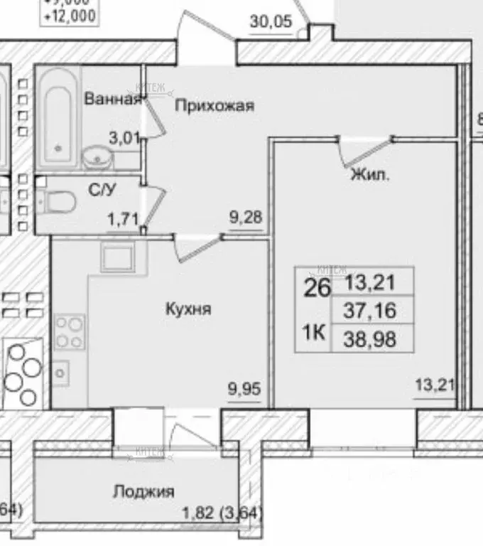 1-к кв. Калужская область, Калуга проезд 3-й Академический, 10 (39.0 ... - Фото 2