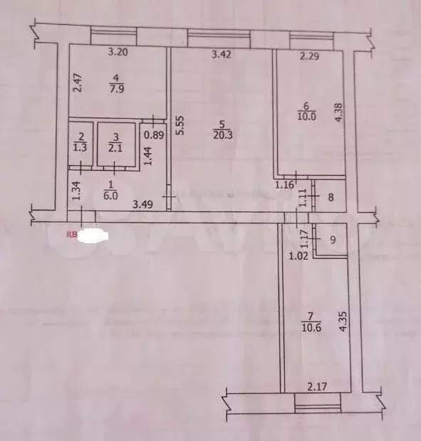 3-к. квартира, 60,5 м, 1/5 эт. - Фото 0