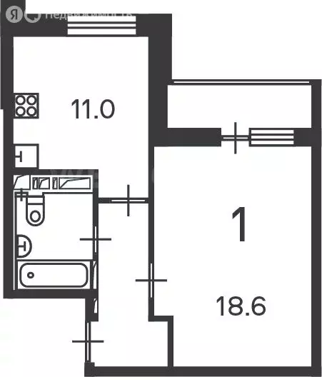 1-комнатная квартира: Москва, Полярная улица, 3 (39.2 м) - Фото 1