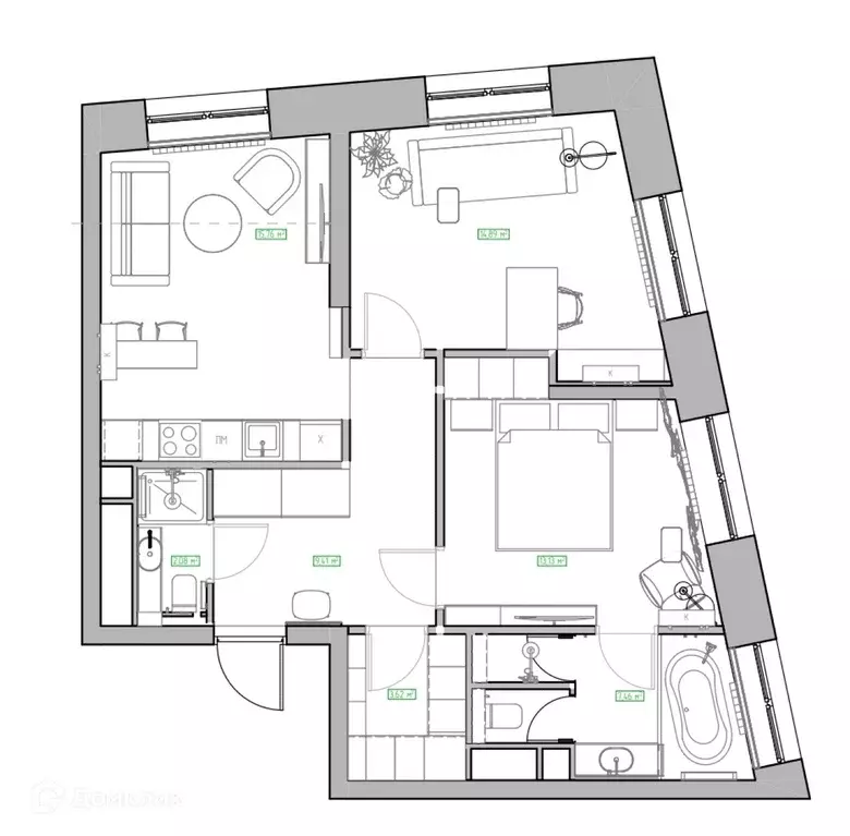 Продаётся 2-к квартира, 67.3 м - Фото 0