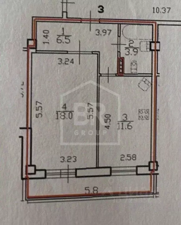 1-к кв. Санкт-Петербург ул. Ушинского, 33к3 (40.0 м) - Фото 1