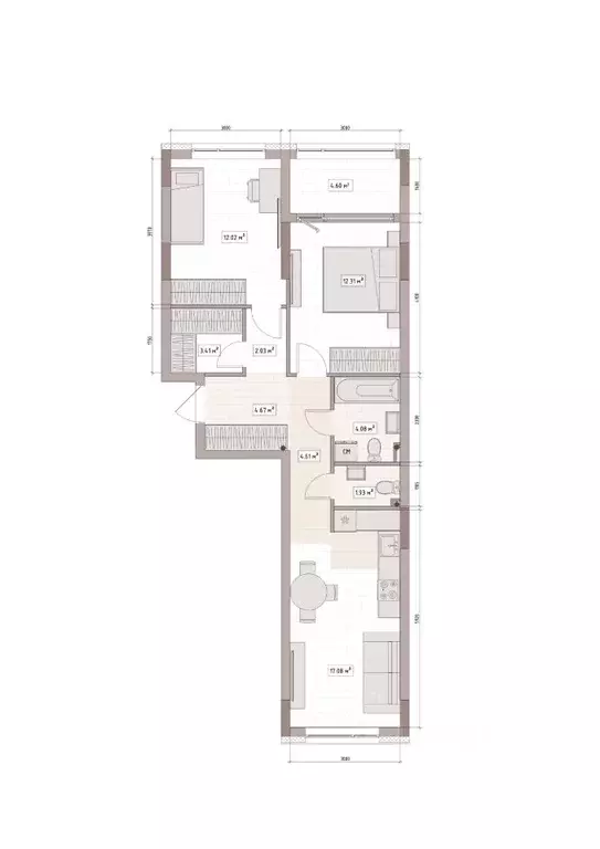 3-к кв. Кемеровская область, Кемерово Уютный Квартал жилой комплекс ... - Фото 1