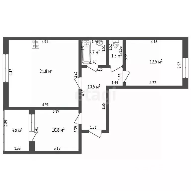 2-к кв. Башкортостан, Стерлитамак просп. Октября, 87 (59.8 м) - Фото 2