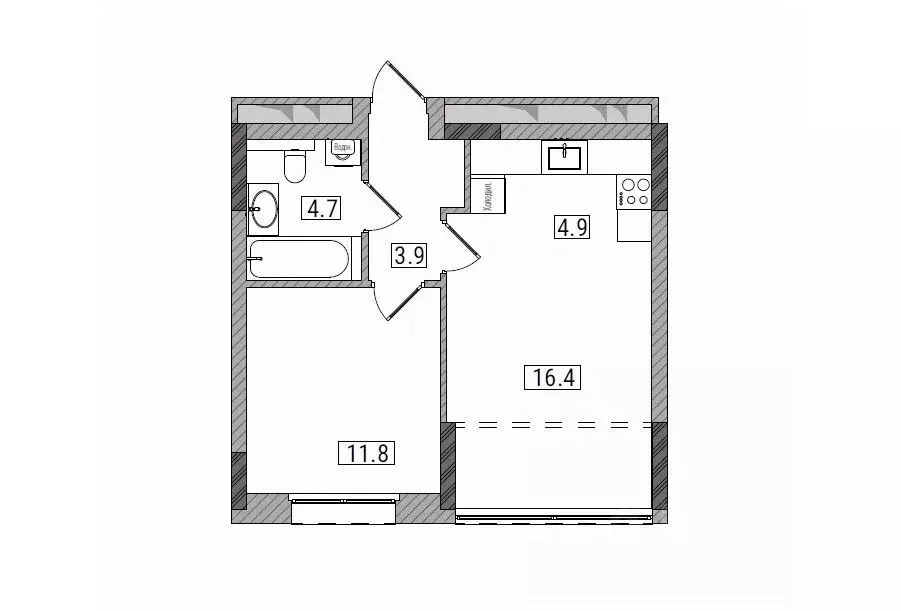 2-к кв. Кировская область, Киров Мелькомбинатовский проезд, 3 (41.7 м) - Фото 1