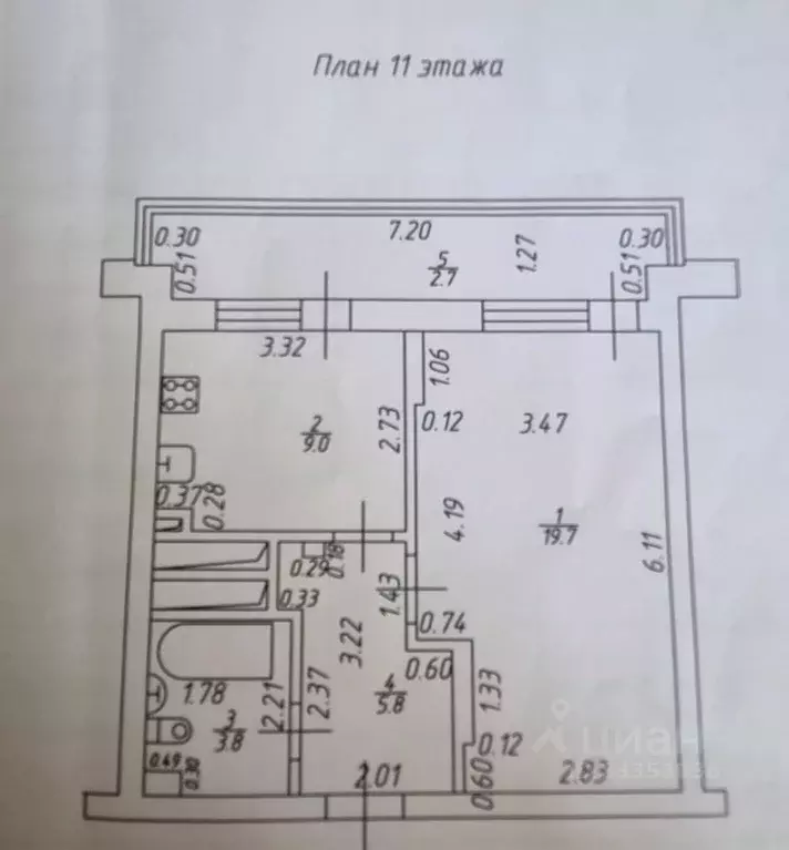 1-к кв. Татарстан, Зеленодольск ул. Сайдашева, 19 (38.3 м) - Фото 2