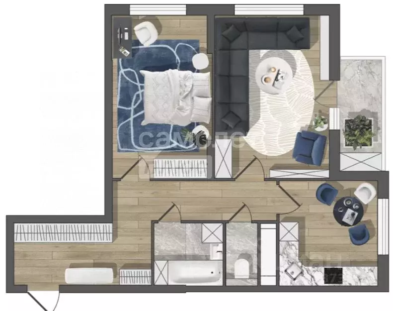 2-к кв. Липецкая область, Липецк ул. Тельмана, 120 (66.2 м) - Фото 1