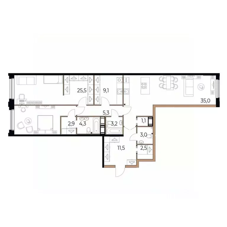 2-к кв. Вологодская область, Череповец Рыбинская ул., 69 (119.8 м) - Фото 1