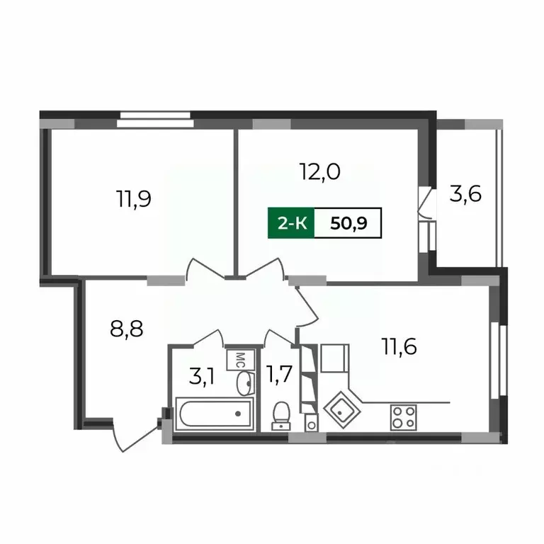 2-к кв. Владимирская область, Владимир бул. Сталинградский, 7 (50.9 м) - Фото 0