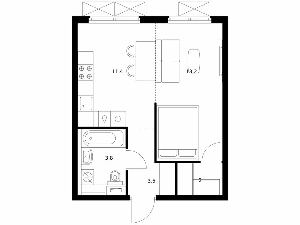 1-комнатная квартира: Мытищи, жилой комплекс Яуза Парк (33.9 м) - Фото 1