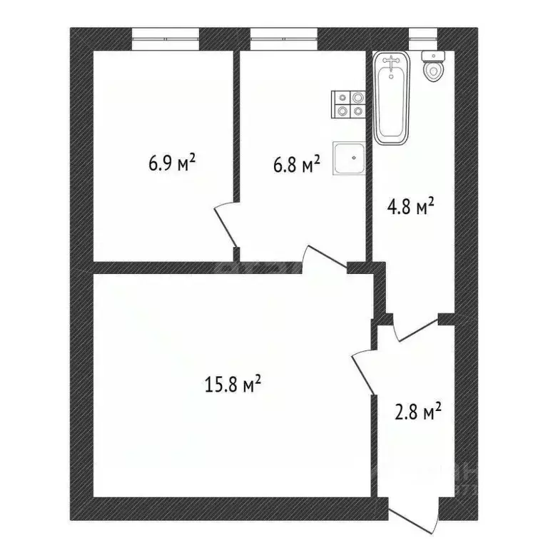 2-к кв. Калужская область, Белоусово г. Жуковский муниципальный округ, ... - Фото 2