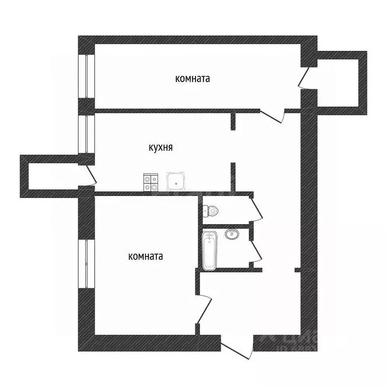 2-к кв. Ленинградская область, Кириши ул. Строителей, 32 (60.0 м) - Фото 2