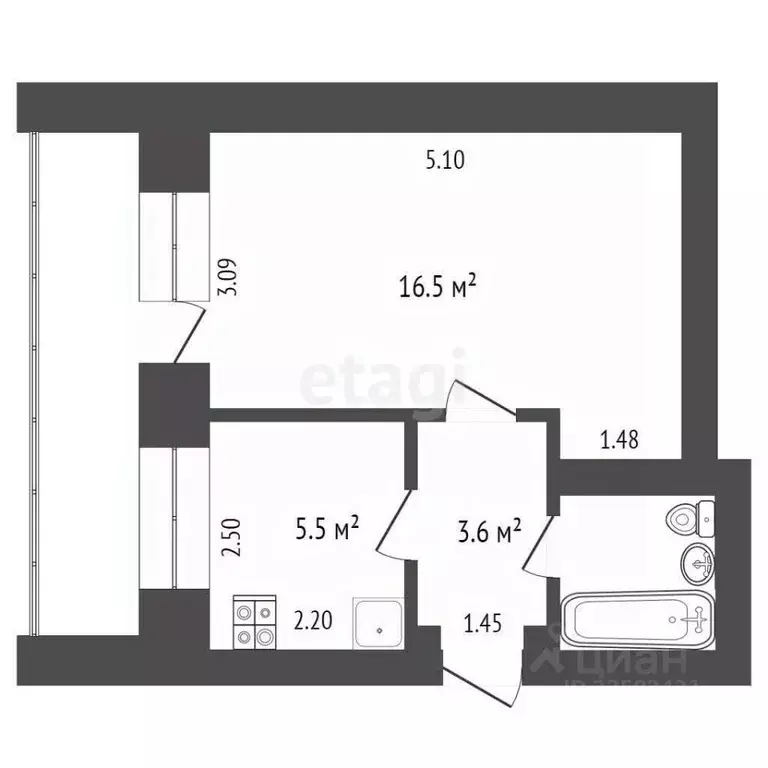 2-к кв. Удмуртия, Ижевск ул. Льва Толстого, 26 (50.0 м) - Фото 2
