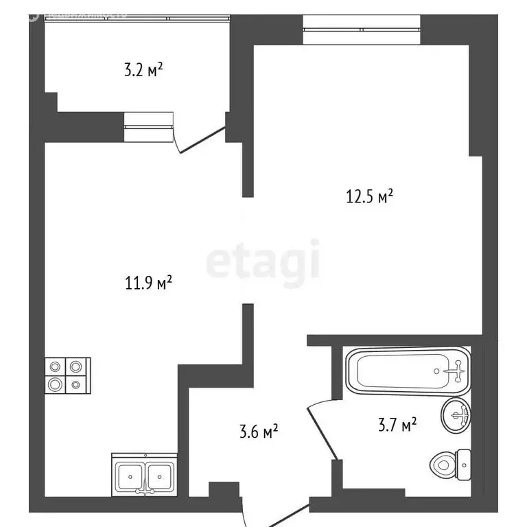 1-комнатная квартира: Феодосия, Симферопольское шоссе, 48к1 (31.7 м) - Фото 1