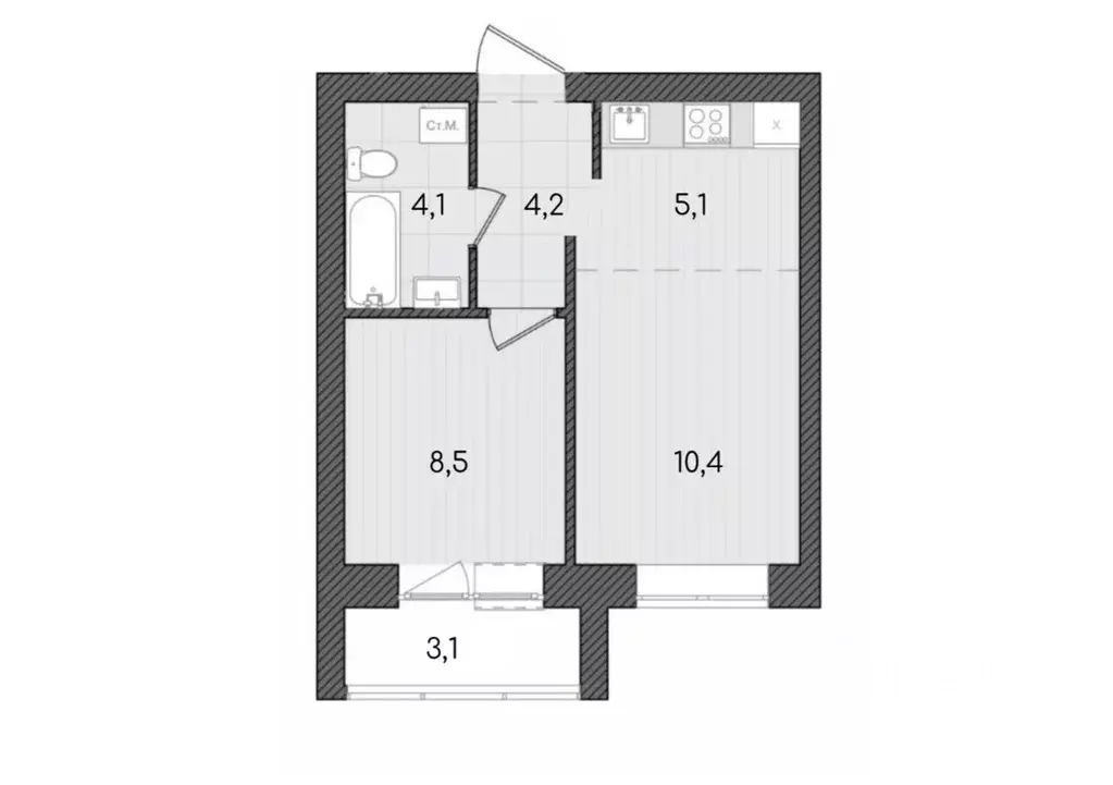 2-к кв. Кировская область, Киров ул. Капитана Дорофеева, 22 (35.4 м) - Фото 0