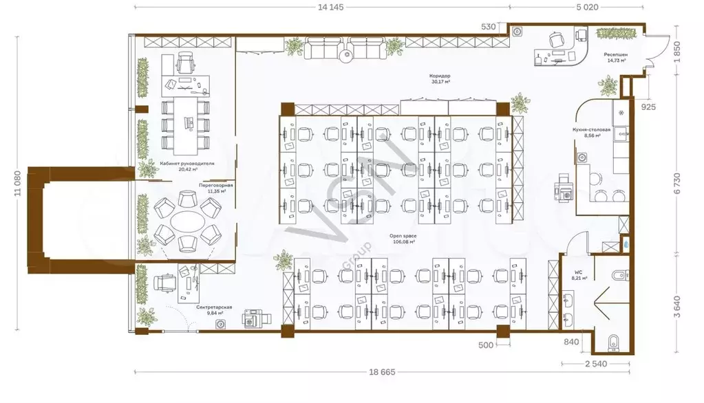 БЦ класса А офис 210 м2 - Фото 0